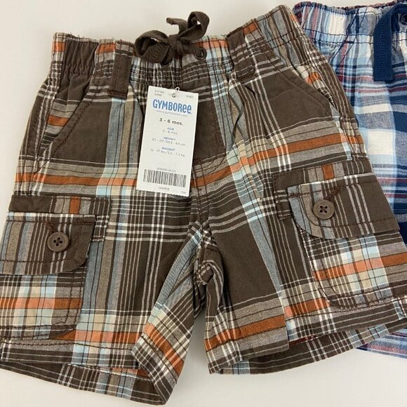 Gymboree Boys Plaid Cargo Shorts 3-6M NWT - Picture 3 of 7